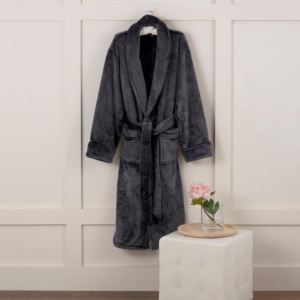 Sheared+Mink+Bath+Robe+Charcoal