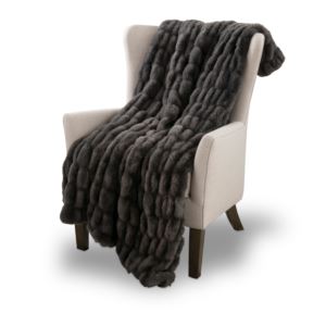 Faux+Fur+Throw+Blanket+Dark+Gray