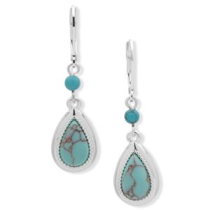 Turquoise+Tear-Drop+Earrings