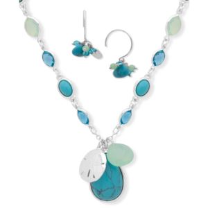 Turquoise+Pendant+and+Drop+Earrings