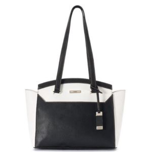 Jacey+Medium+Tote+in+Black%2FWhite