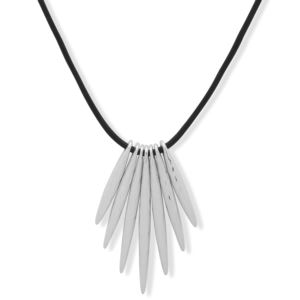 Silver+Pendant+on+Leather+Necklace