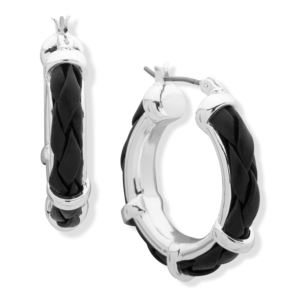 Silver+Hoops+with+Leather+Accent