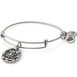 Lotus Peace Petals Charm Bangle - Rafaelian Silver Finish A17EBLPPRS