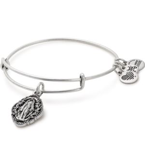 Mother Mary Charm Bangle Rafaelian Silver Finish A17EB53RS