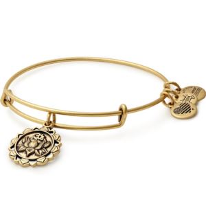 Lotus Peace Petals Charm Bangle - Rafaelian Gold Finish A17EBLPPRG