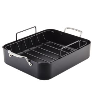 Hard-Anodized+Induction+Roaster+w%2F+Nonstick+Rack
