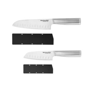 2pc+Gourmet+Santoku+Knife+Set+w%2F+Blade+Covers