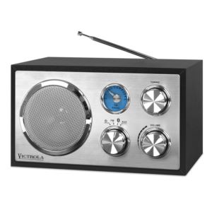 Victrola+Wooden+Desktop+FM+Radio+with+Bluetooth%2C+Black