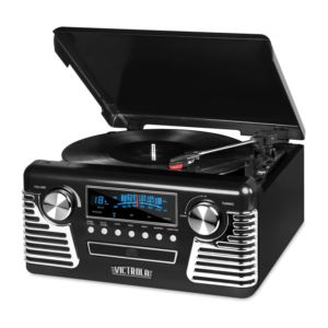 Victrola+50%27s+Retro+3-Speed+Bluetooth+Turntable+with+Stereo%2C+CD+Player+and+Speakers%2C+Black