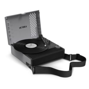 Victrola+Revolution+GO+Portable+Record+Player+in+Slate+Gray