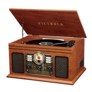 7-in-1+Bluetooth+turntable-Mahogany+