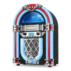 Victrola+Nostalgic+Wood+Countertop+Jukebox+with+Built-in+Bluetooth%2C+Silver