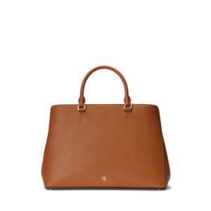 Crosshatch+Leather+Large+Satchel+in+Tan