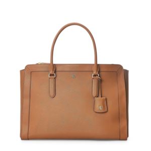 Crosshatch+Leather+Large+Satchel+-+Lauren+Tan