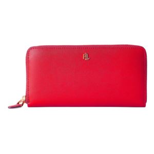 Leather+Continental+Zip+Wallet+-+Red