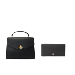 Leather+Farrah+Satchel+and+Slim+Wallet+in+Black