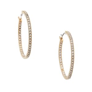 Micropave+Hoop+Earrings+in+Gold