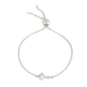 Sterling+Silver+Pave+Key+Slider+Bracelet
