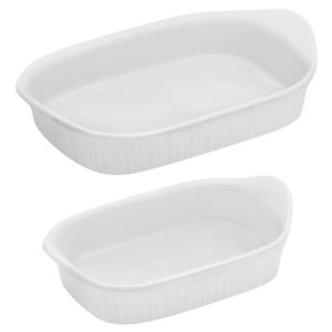 French+White+2pc+Rectangular+Baking+Dish+Set