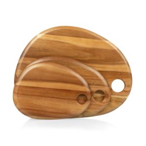 Toscana+Pebble+Shaped+Acacia+Serving+Boards+Set+of+3