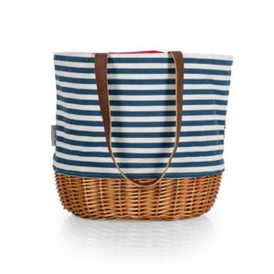 Coronado+Canvas+%26+Willow+Basket+Tote+Blue+%26+White+Stripe
