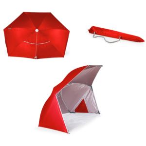Oniva+Brolly+Beach+Umbrella+Tent+Red
