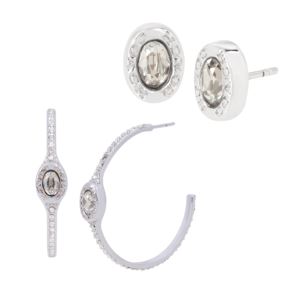 Signature+Logo+Earring+Set+in+Silver