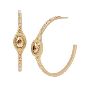 Signature+Logo+Pave+Hoop+Earrings+in+Gold