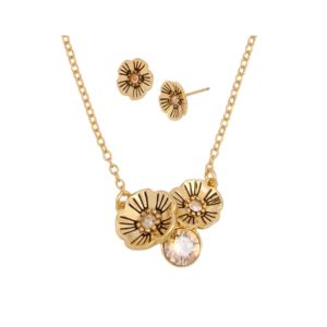 Tea+Rose+Necklace+and+Stud+Earrings
