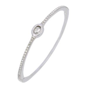 Signature+Logo+Pave+Bangle+in+Silver