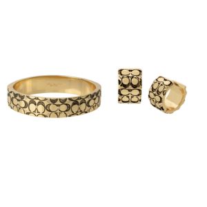 Quilted+C+Bangle+and+Huggie+Hoops