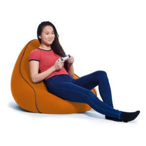 Lounger+Modular+Gaming+Bean+Bag+Chair+w%2F+Orange+Cover