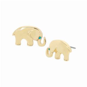 Elephant+Stud+Earrings