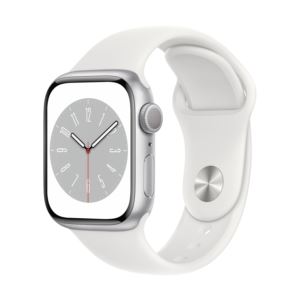 Watch+Series+8+GPS+41mm+Silver+Alum+Case+w%2F+White+S%2FM+Sport+Band