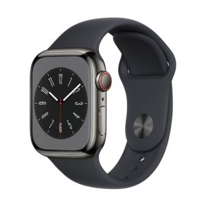 Watch+Series+8+GPS+%2B+Cell+41mm+Graphite+SS+Case+w%2F+Midnight+S%2FM+Sport+Band