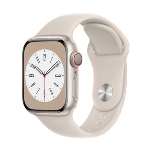 Watch+Series+8+GPS+%2B+Cell+45mm+Starlight+Alum+Case+w%2F+Starlight+M%2FL+Sport+Band