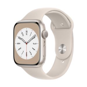 Watch+Series+8+GPS+45mm+Starlight+Alum+Case+w%2F+Starlight+M%2FL+Sport+Band