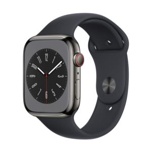 Watch+Series+8+GPS+%2B+Cell+45mm+Graphite+SS+Case+w%2F+Midnight+M%2FL+Sport+Band