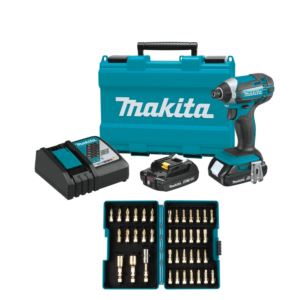 18V+Compact+Lithium-Ion+Cordless+Impact+Driver+Kit+Set
