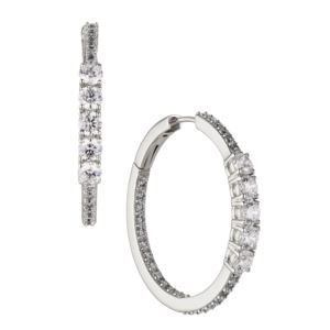 Love+All+Medium+CZ+Hoops+in+Silver