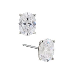 Large+Oval+CZ+Stud+Earrings