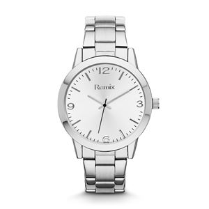 Mens+Silver+Dial+Dress+Watch