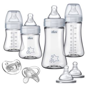 Duo+Newborn+Hybrid+Baby+Bottle+Starter+Gift+Set+Clear%2FGray