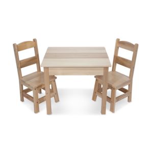 3pc+Wooden+Table+%26+Chairs+Set+Ages+3-6+Years