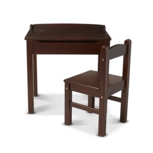 Kids+Wooden+Lift-Top+Desk+%26+Chair+Espresso