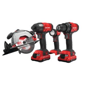 20V+Cordless+4+Tool+Combo+Kit+-+Drill+Impact+Driver+Circular+Saw+Light