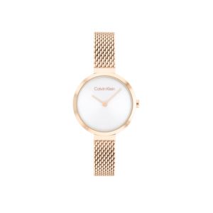 Ladies+T-Bar+Rose+Gold-Tone+Stainless+Steel+Mesh+Watch+White+Dial