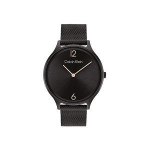 Ladies+Quartz+Black+Stainless+Steel+Mesh+Watch+Black+Dial