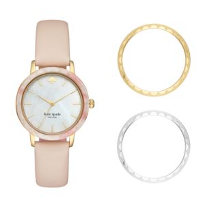 Ladies+Morningside+Top+Ring+Leather+Watch+Mother-of-Pearl+Dial